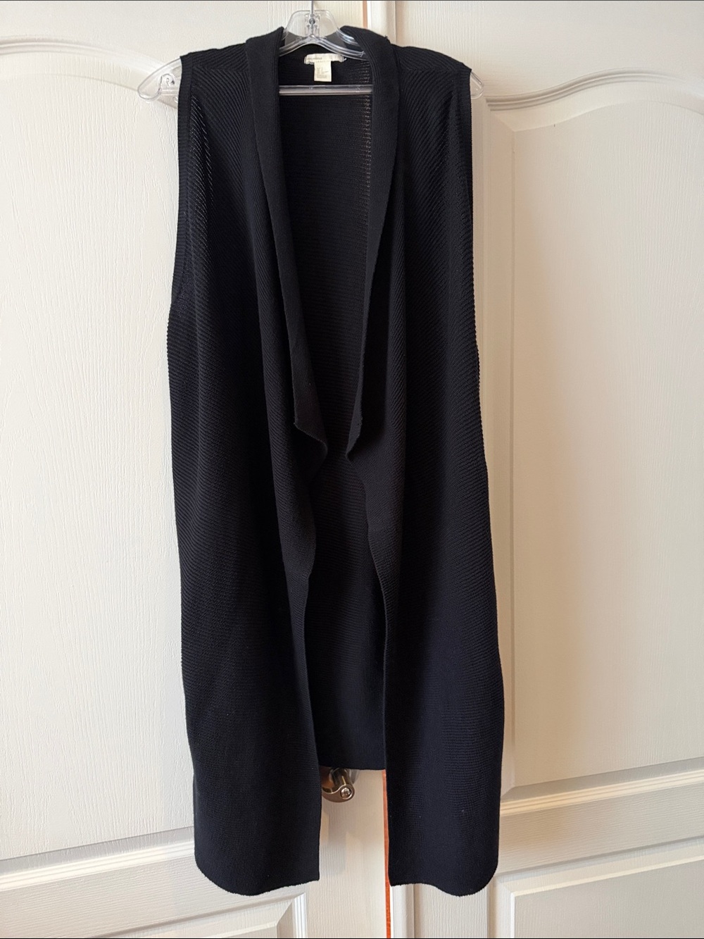 H&M Black Sleeveless Knit Drape Vest